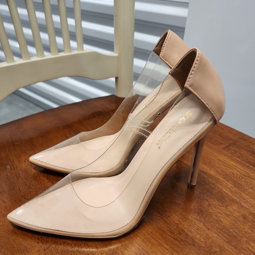 Clear Cinderella style pumps